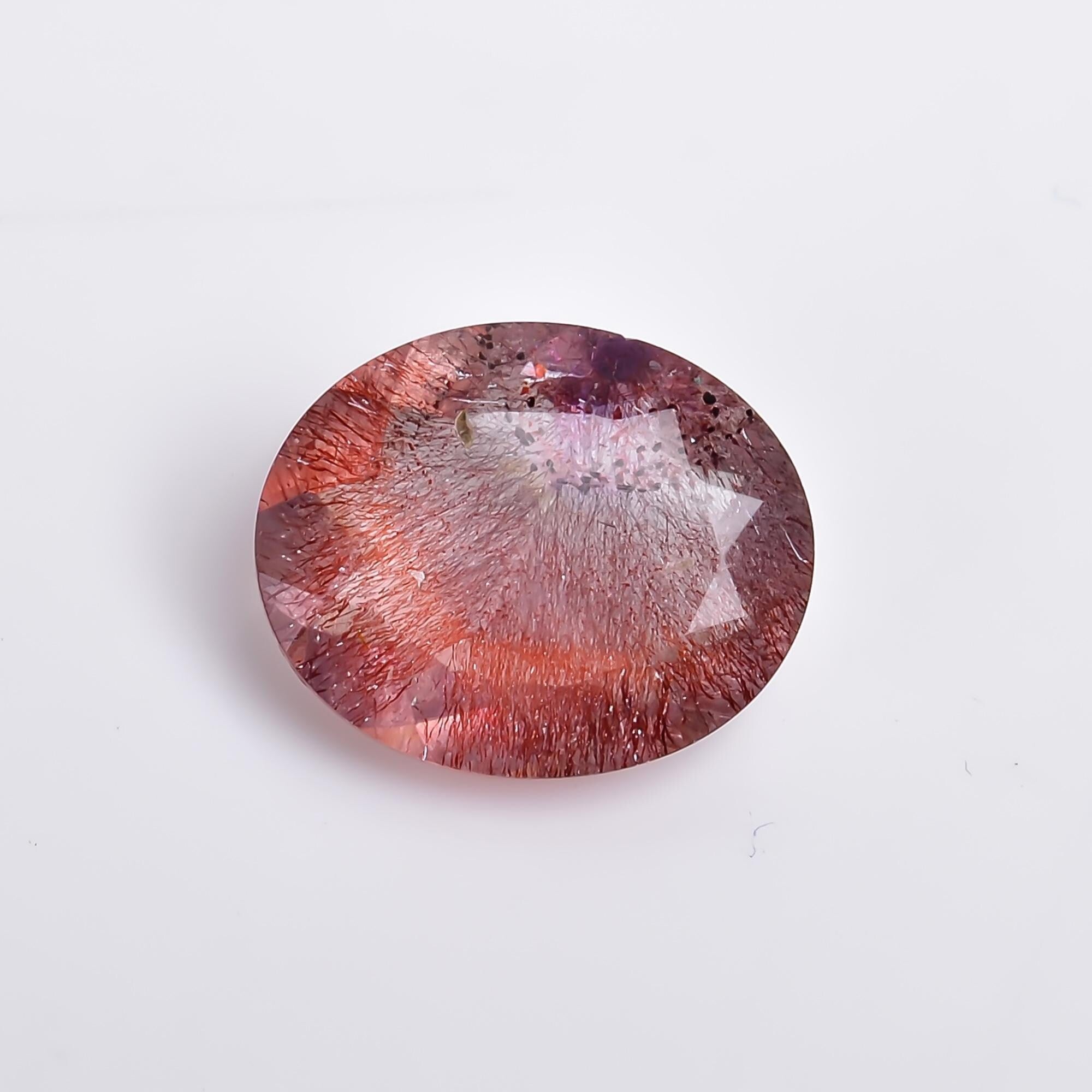 natural elestial quartz oval shape cut stone loose gemstone